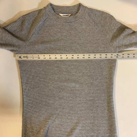 Steve Madden Women's Chevron Ribbed Rayon Crew Neck Long Sleeve Dress Size M NWT - Picture 12 of 15